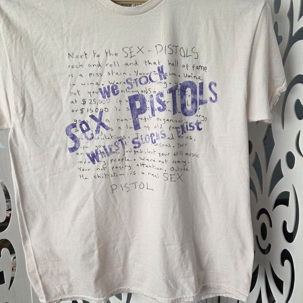 Sex Pistols We’re So Pretty Vacant Punk Rock Band White Graphic T-Shirt M 2023